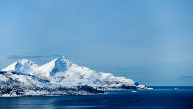 Mountain in Troms&oslash; in the winter