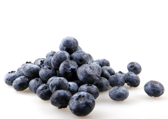 Close-up studio shot of organic blueberries