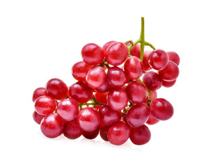 red grapes isolated on white background