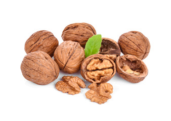 Walnuts isolated on white background