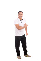 Muscular smiling man