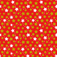 Abstract seamless red background with stars. Pattern for fabric or clothing. Vector