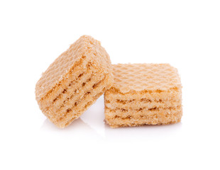 Milk wafers cubes isolated on white background