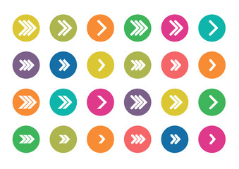 color arrow icons set , vector illustration
