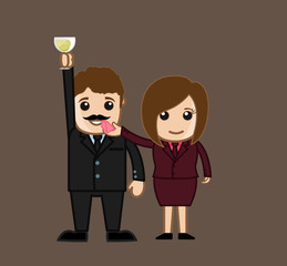 Woman Giving Sweet to Man