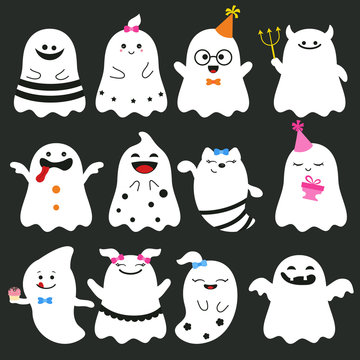 Cute ghost character illustration.