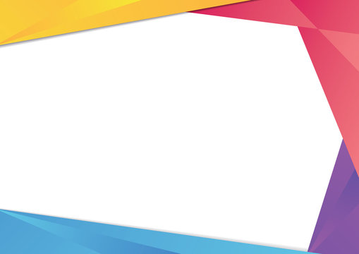 Colorful gradient triangle frame border. EPS10 vector template