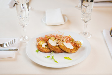 potato pancakes with vegetables