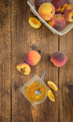 Portion of Peach Jam, selective focus