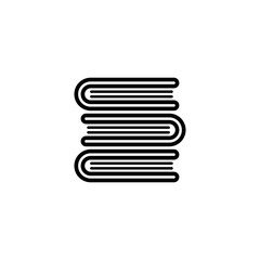 pile of books black line icon