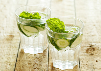 Detox water with cucumber