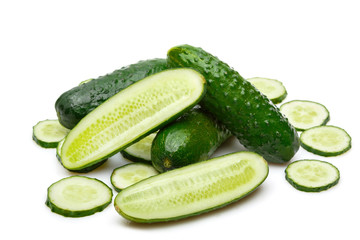 Fresh green cucumbers