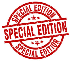 special edition round red grunge stamp