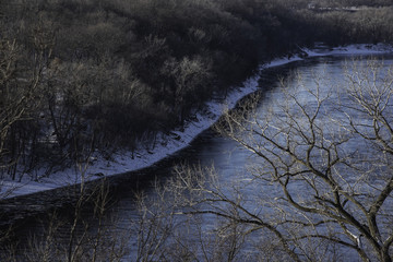 Mississippi river in winter