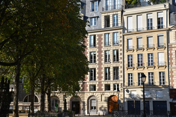 Fototapeta na wymiar Place Dauphine à Paris en été, France