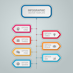 Vector infographic template for diagram, graph, presentation, chart, business concept with 7 options.