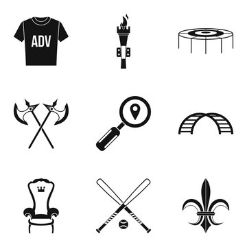 Props for movie icons set, simple style