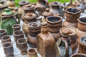 Rustic pottery hand-work. Ceramics.