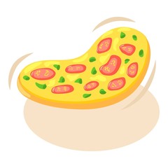 Cooking pizza icon, isometric 3d style