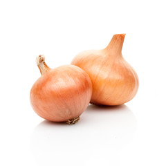 onion bulbs isolated on white background