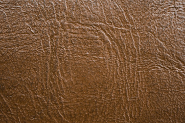 Brown Leather Texture. Close up of old brown leather background