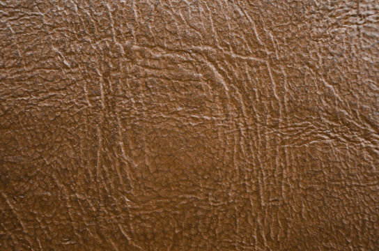 Brown Leather Texture. Close up of old brown leather background