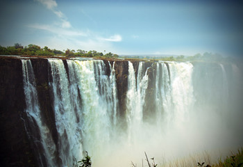The majestic Victoria Falls seen from the zimbabwe side