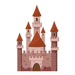 Mysterious castle icon, cartoon style
