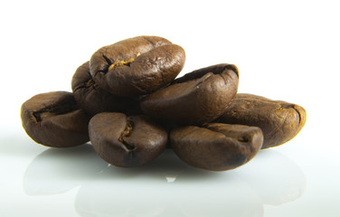 coffee beans isolated on white background
