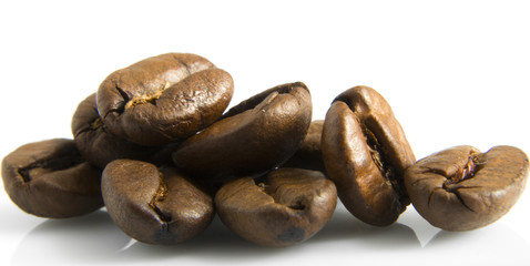 coffee beans isolated on white background