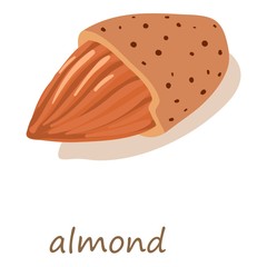Almond icon, isometric 3d style