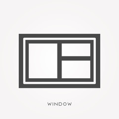 Silhouette icon window