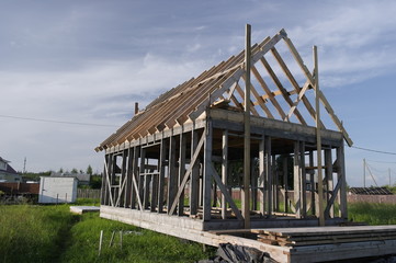строительство каркасного дома, стропиловка крыши