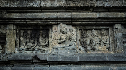 Hindu carvings on the Prambanan temple, UNESCO World Heritage, 