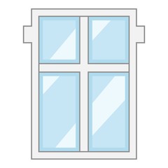 Big window frame icon, cartoon style