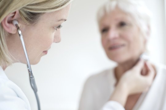 Female doctor wearing stethoscope