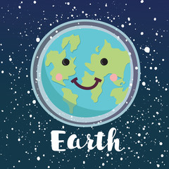 Happy Earth Day. Planet character. World Peace. Vector flat cartoon illustration