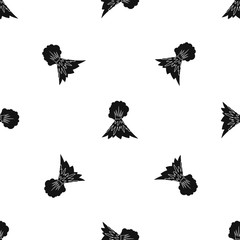 Volcano erupting pattern seamless black