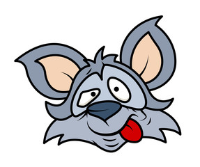 Naughty Cartoon Raccoon Tongue Out Face