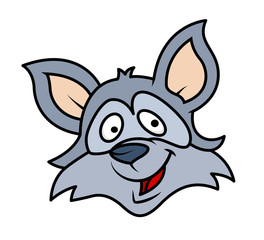 Laughing Cartoon Raccoon Face Expression