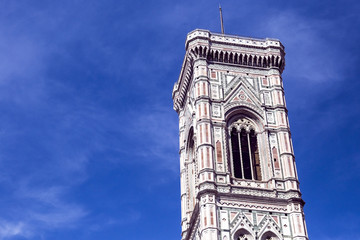 The tower of the Cattedrale di Santa Maria del Fiore (Cathedral of Saint Mary of the Flower) in Florence
