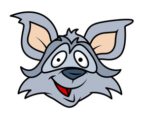 Joyful Cartoon Raccoon Face Expression