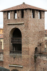 Tower of Castelvecchio fortress in Verona,  Italy