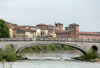 Fototapeta na wymiar The historic city center of Verona. Italy
