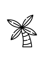 Palm tree icon, island icon, sun icon, Vector