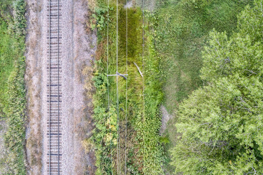 railroad tracks aerial view