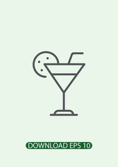 Cocktail icon, summer icon, Vector