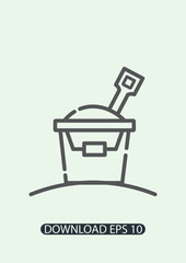 Sand bucket icon, Vector