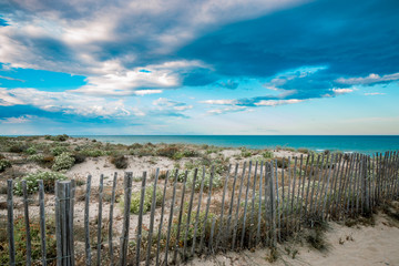 Fototapeta premium Plage et dune de sable à Canet-en-Roussillon