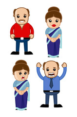 Indian Cartoon Man and Woman Characters